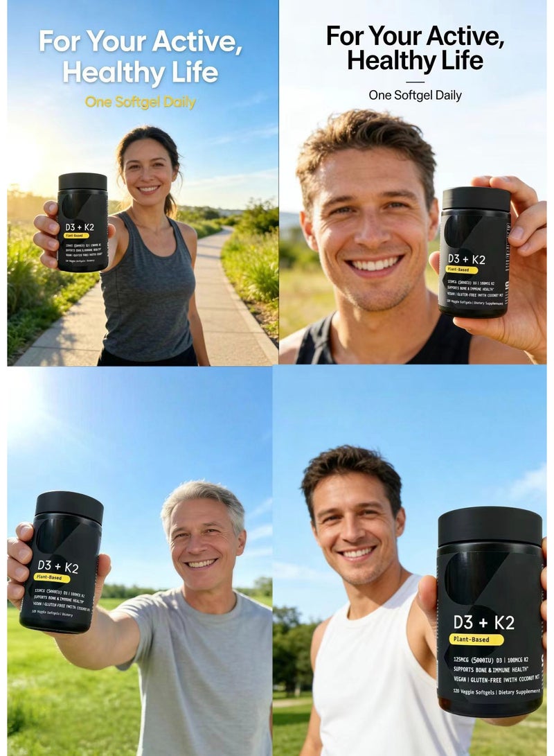 SPORTS RESEARCH D3 + K2 Plant Extract, 120 Veggie Softgels - Image 4